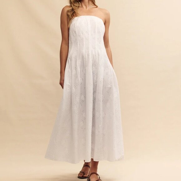 Nobody's Child Newbury White Broderie Anglaise Midi Dress | NWT | Removable Stra - Picture 3 of 8